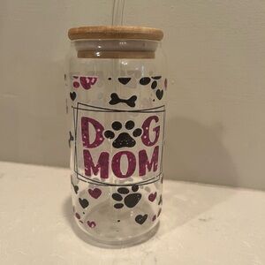 Glass Tumbler with straw